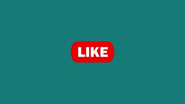 Like button animation in retro style. CYAN background. red start button icon shine on cyan background. use for business success, or development apps games.