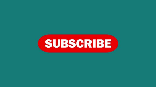 subscribe button animation in retro style. CYAN background. red start button icon shine on cyan background. use for business success, or development apps games.