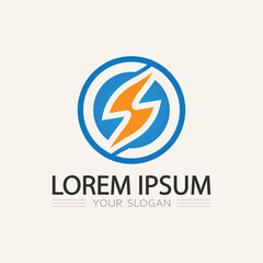 Fototapeta premium Lightning and Electricity Logo Vector with Electro Pulse and Glow Effects for Bold Brand Identity