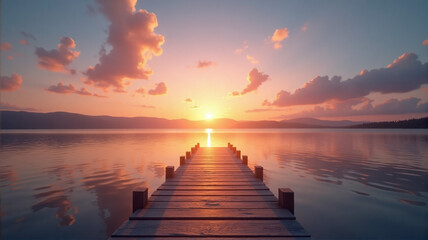 sunset on the lake
