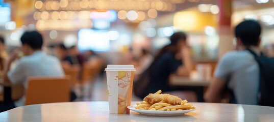 Fast food in a busy food court