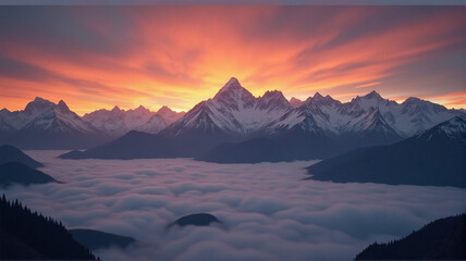 sunrise over mountains