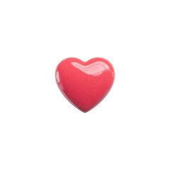 Obraz premium Shiny red heart shaped object with smooth surface, reflecting light, isolated on transparency background. heart symbolizes love and affection, perfect for romantic themes