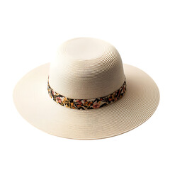 Refined Wide Brim Sun Hat with Elegant Smooth Conto Isolated on Transparent Background