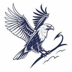 Majestic eagle design element, isolated vector illustration, transparent background
