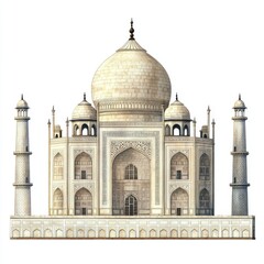 Fototapeta premium Taj mahal isolated on transparent background, india landmark
