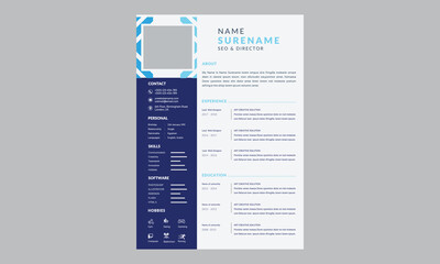 Corporate and professional resume curriculum template design