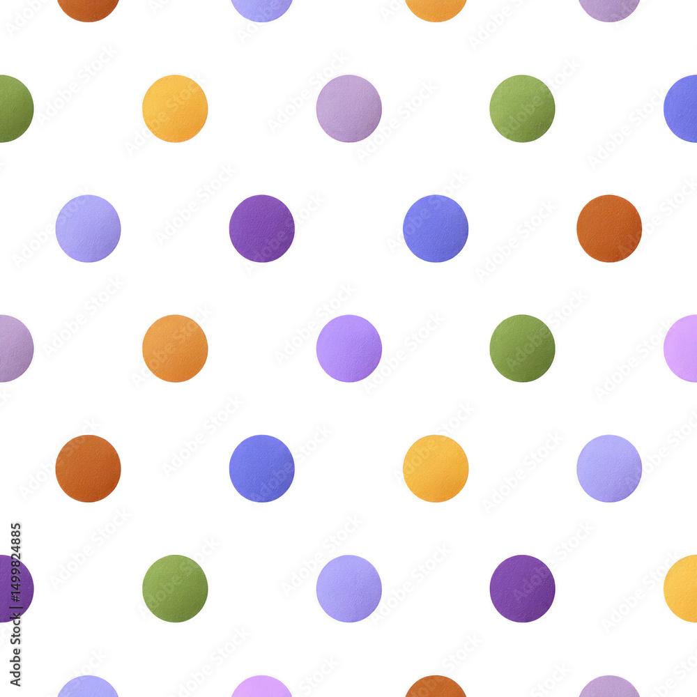 Poster colorful polka dot pattern with vibrant circles on transparency background, creating playful and liv