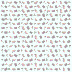 Diploma, balloon, graduation cap pattern