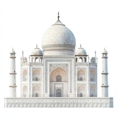 Fototapeta premium Taj mahal isolated on transparent background, india landmark