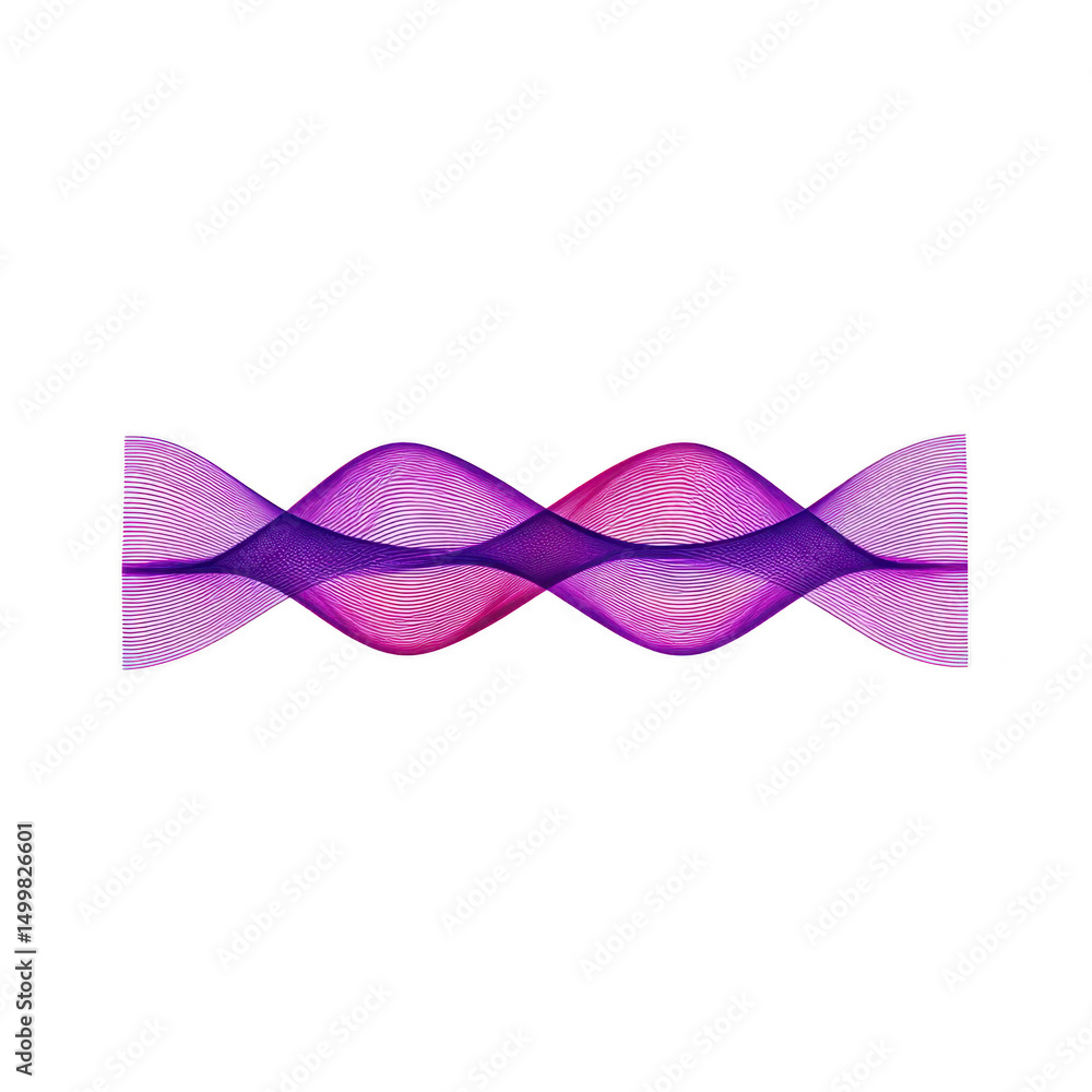 Poster vibrant abstract design featuring intertwined purple and pink waves on transparency background, crea