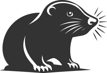 Mole vector animal drawing silhouette