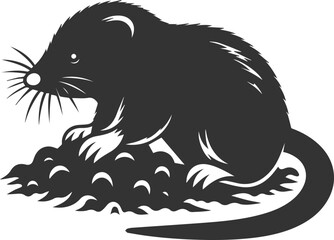 Mole vector animal drawing silhouette