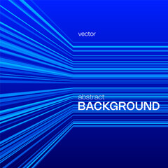 Abstract AI blue background with futuristic geometric lines, blending digital flow with cyber tech for a sleek, high-tech visual. Innovation data system, cyber space, communication internet
