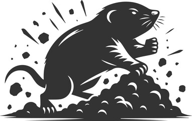 Mole vector animal drawing silhouette