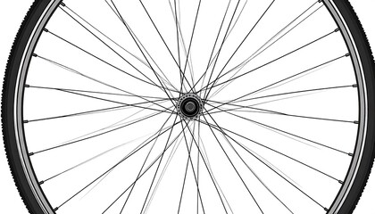Obraz premium Bike Wheel with Black Tire, and White Background.