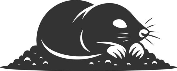 Mole vector animal drawing silhouette