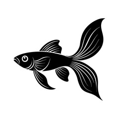 Silhouette of stylized betta fish illustration