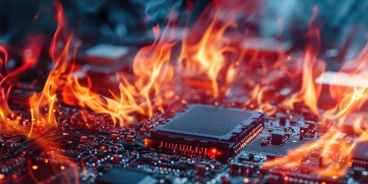 Burning computer motherboard (2)