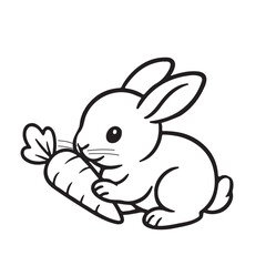 Baby Rabbit Holding Carrot
