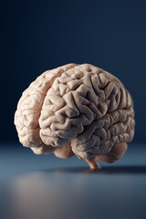 Anatomical brain replica in upright position