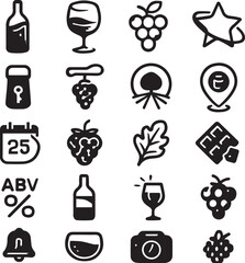 Innovative Wine Culture Icons &ndash; Sleek, Modern & Customizable. 