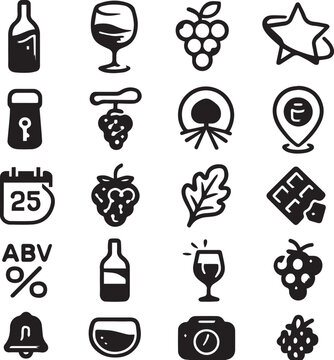 Innovative Wine Culture Icons &ndash; Sleek, Modern & Customizable. 
