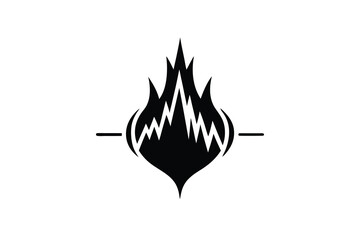 Abstract black flame silhouette mountain logo design