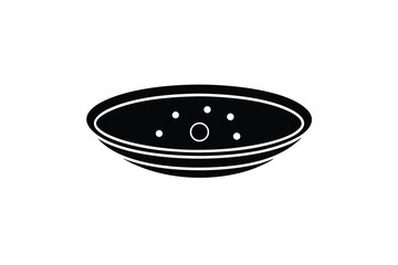 Simple silhouette of a petri dish with sample
