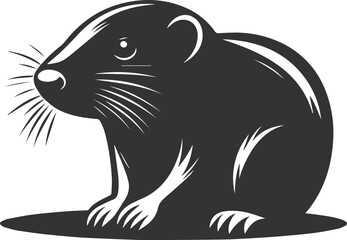 Mole vector animal drawing silhouette