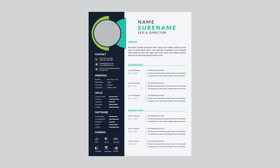 Corporate and professional resume curriculum template design