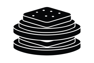 Delicious stacked sandwich silhouette icon graphic