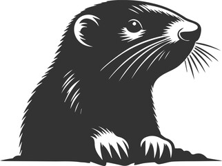 Mole vector animal drawing silhouette