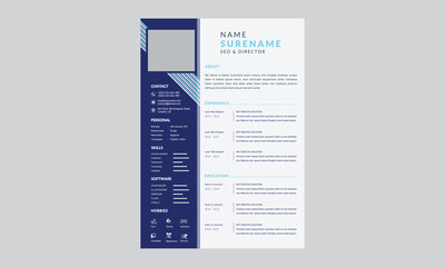 Corporate and professional resume curriculum template design