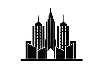 Obraz premium Modern city skyline silhouette urban architecture design