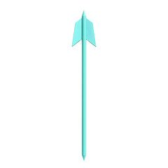 Modern Arrow with Smooth Transitions in Aquamarine Isolated on Transparent Background