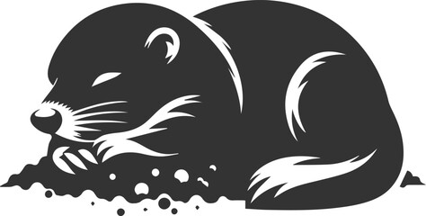 Mole vector animal drawing silhouette