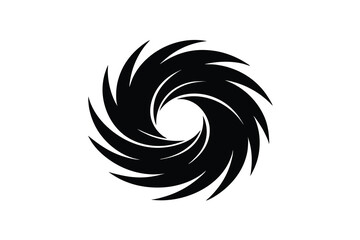 Abstract black swirl silhouette design element