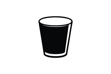 Simple black silhouette of a glass for water or juice