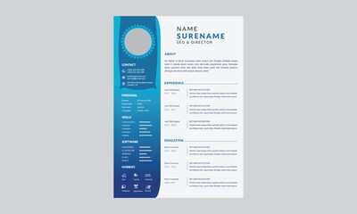 Corporate and professional resume curriculum template design