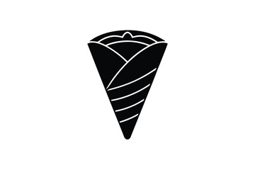 Delicious crepe silhouette sweet treat dessert food icon