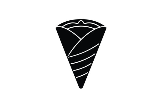 recommend clip art: Delicious crepe silhouette sweet treat dessert food icon