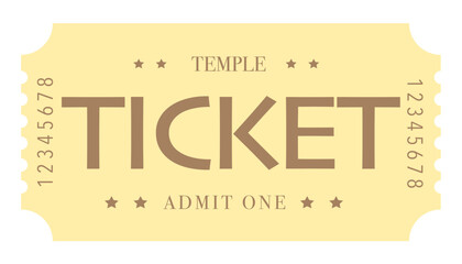 Admit one ticket, ticket	