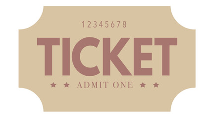 Admit one ticket, Vintage ticket	