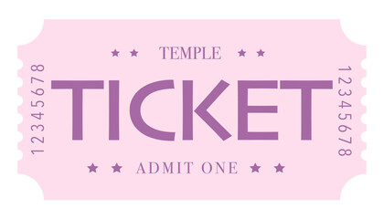 Admit one ticket, Purple Ticket	