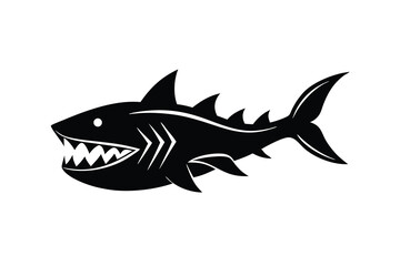 Aggressive shark silhouette ocean predator design