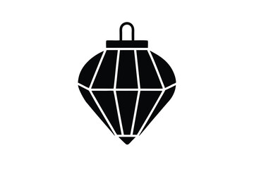 Fototapeta premium Elegant diamond shaped christmas ornament silhouette