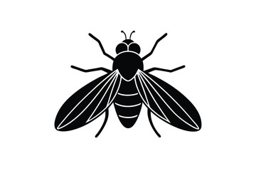 Black silhouette of a house fly insect vector