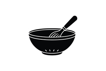 Mixing bowl whisk kitchen utensil silhouette baking cooking