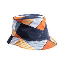 Trendy Bucket Hat with a Modern Geometric Design Isolated on Transparent Background